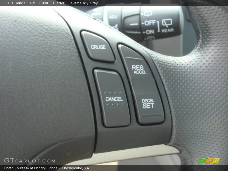 Glacier Blue Metallic / Gray 2011 Honda CR-V EX 4WD