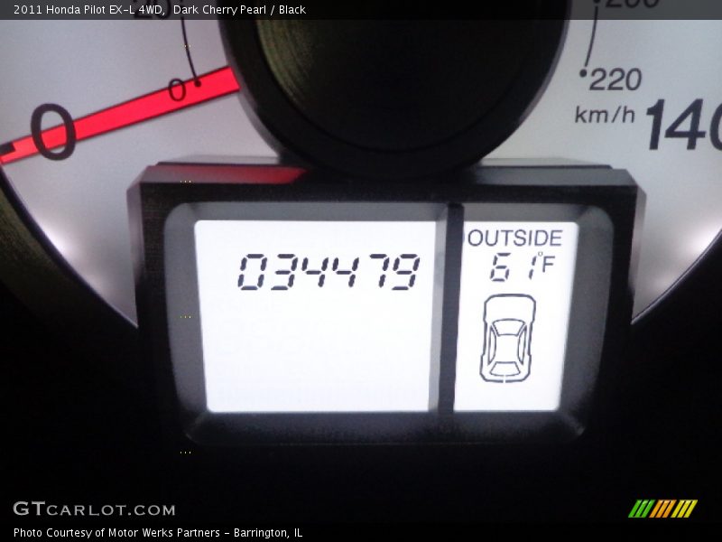 Dark Cherry Pearl / Black 2011 Honda Pilot EX-L 4WD