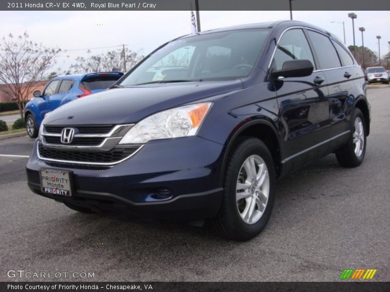 Royal Blue Pearl / Gray 2011 Honda CR-V EX 4WD