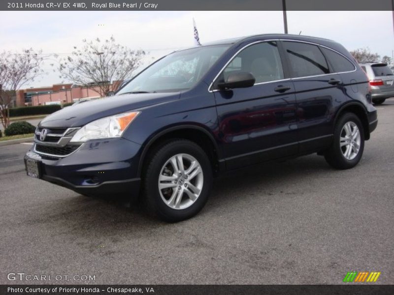 Royal Blue Pearl / Gray 2011 Honda CR-V EX 4WD