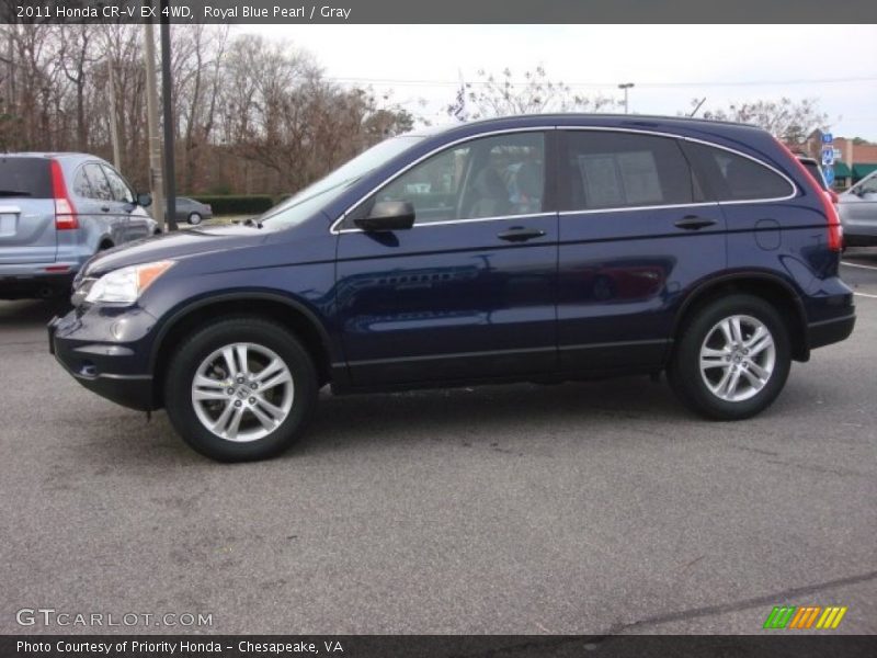 Royal Blue Pearl / Gray 2011 Honda CR-V EX 4WD