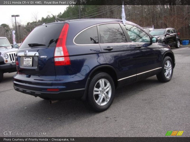 Royal Blue Pearl / Gray 2011 Honda CR-V EX 4WD