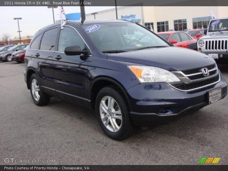 Royal Blue Pearl / Gray 2011 Honda CR-V EX 4WD
