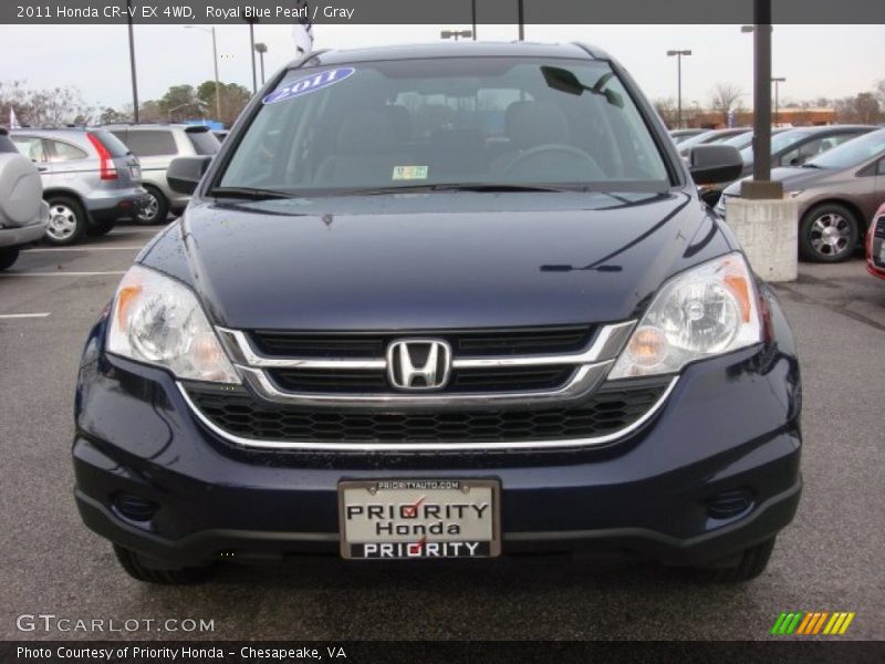 Royal Blue Pearl / Gray 2011 Honda CR-V EX 4WD