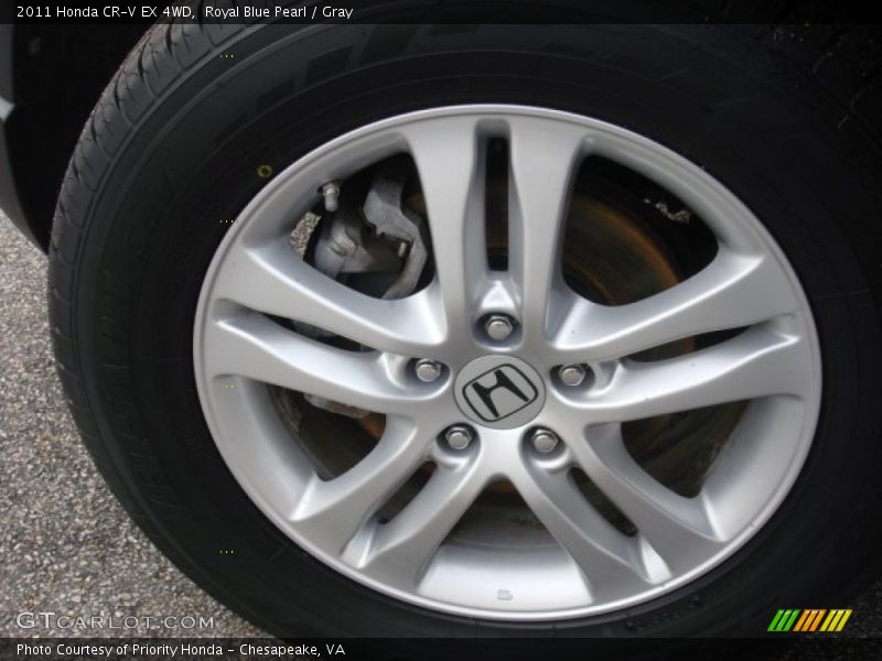 Royal Blue Pearl / Gray 2011 Honda CR-V EX 4WD