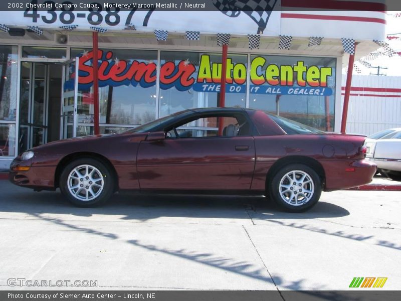 Monterey Maroon Metallic / Neutral 2002 Chevrolet Camaro Coupe