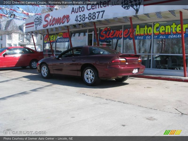 Monterey Maroon Metallic / Neutral 2002 Chevrolet Camaro Coupe