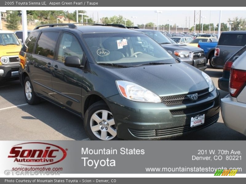 Aspen Green Pearl / Taupe 2005 Toyota Sienna LE