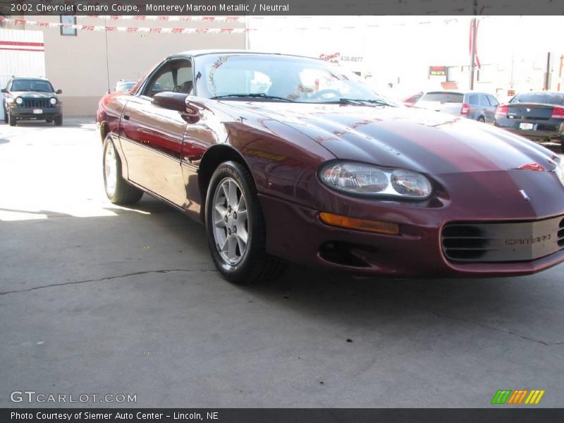 Monterey Maroon Metallic / Neutral 2002 Chevrolet Camaro Coupe