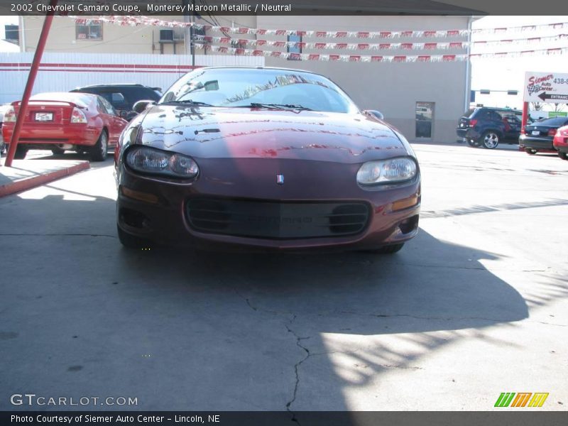 Monterey Maroon Metallic / Neutral 2002 Chevrolet Camaro Coupe