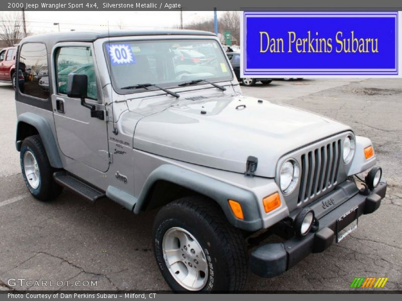 Silverstone Metallic / Agate 2000 Jeep Wrangler Sport 4x4