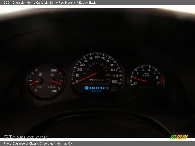 Berry Red Metallic / Ebony Black 2004 Chevrolet Monte Carlo LS