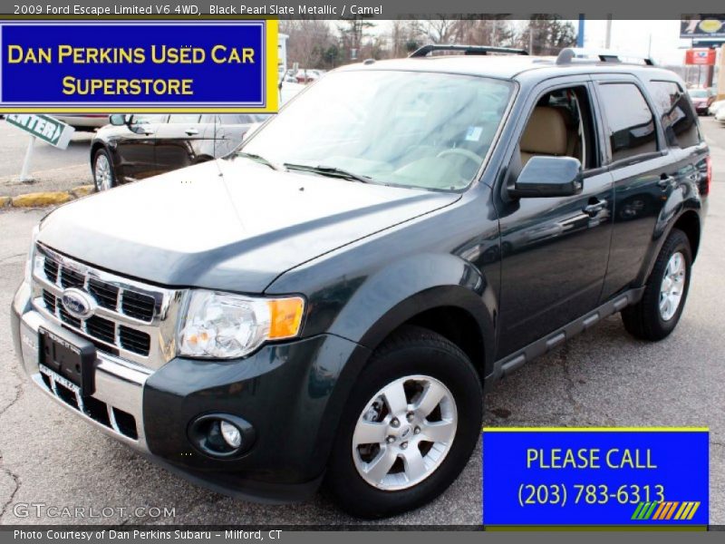 Black Pearl Slate Metallic / Camel 2009 Ford Escape Limited V6 4WD