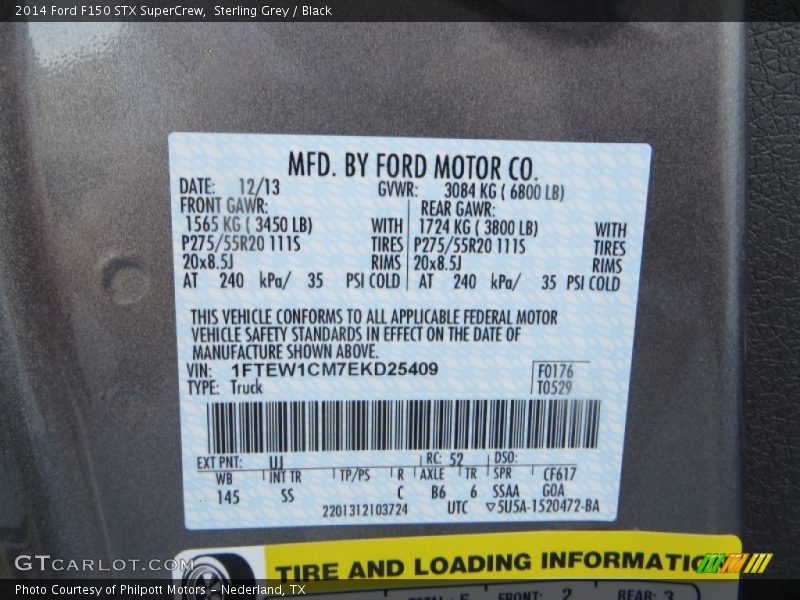 2014 F150 STX SuperCrew Sterling Grey Color Code UJ