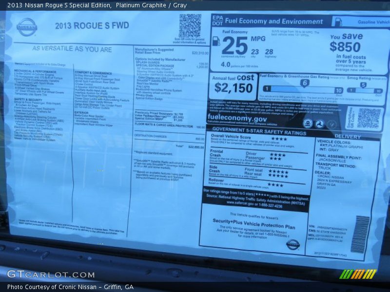 Platinum Graphite / Gray 2013 Nissan Rogue S Special Edition