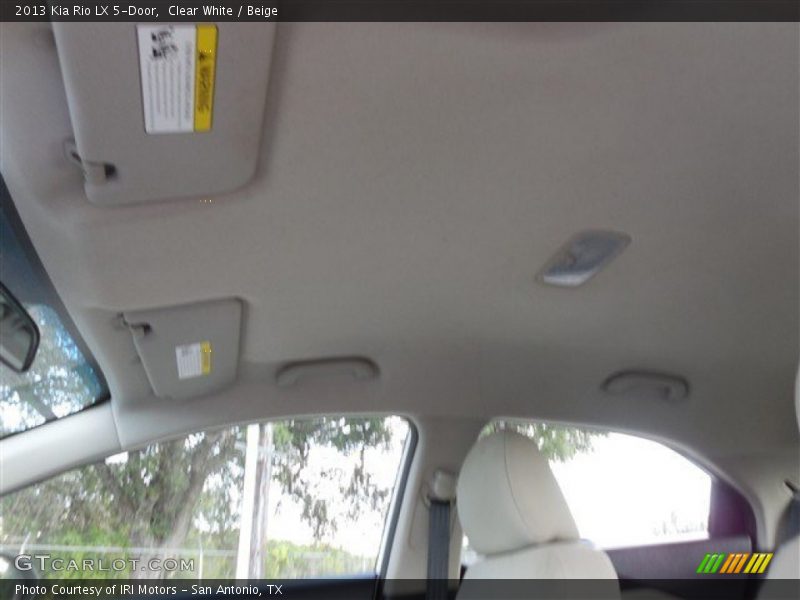 Clear White / Beige 2013 Kia Rio LX 5-Door