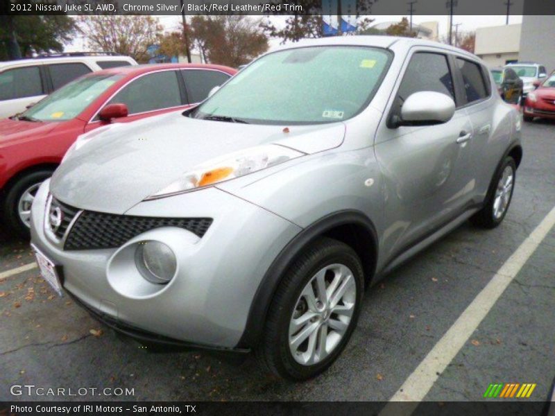 Chrome Silver / Black/Red Leather/Red Trim 2012 Nissan Juke SL AWD