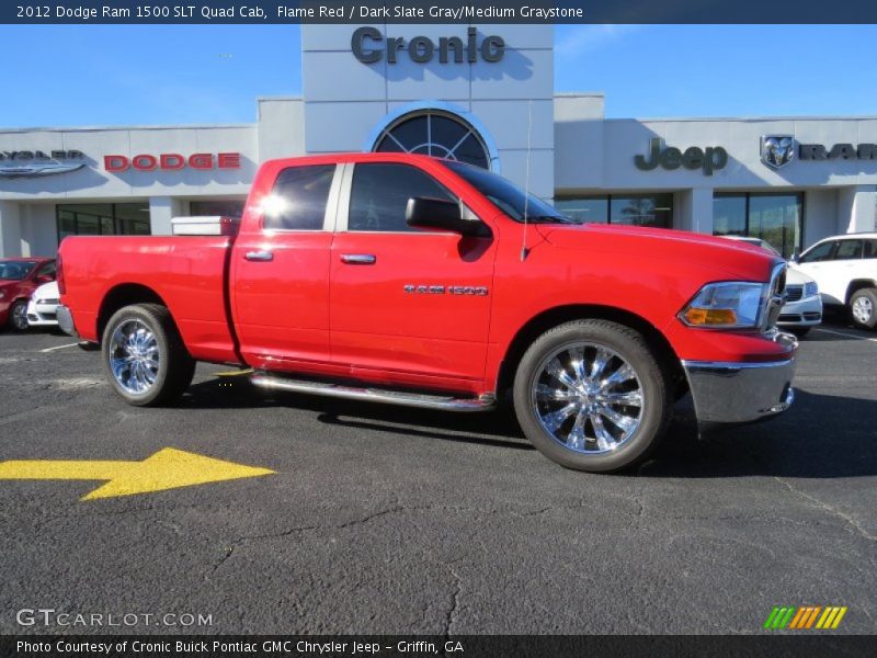 Flame Red / Dark Slate Gray/Medium Graystone 2012 Dodge Ram 1500 SLT Quad Cab