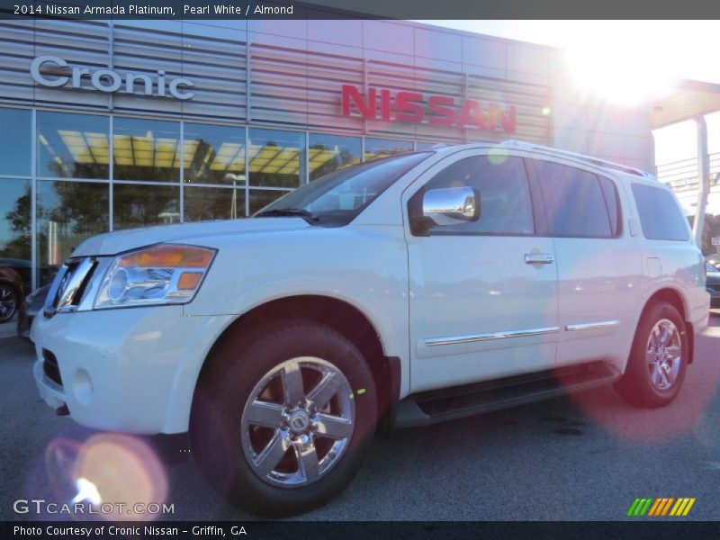 Pearl White / Almond 2014 Nissan Armada Platinum