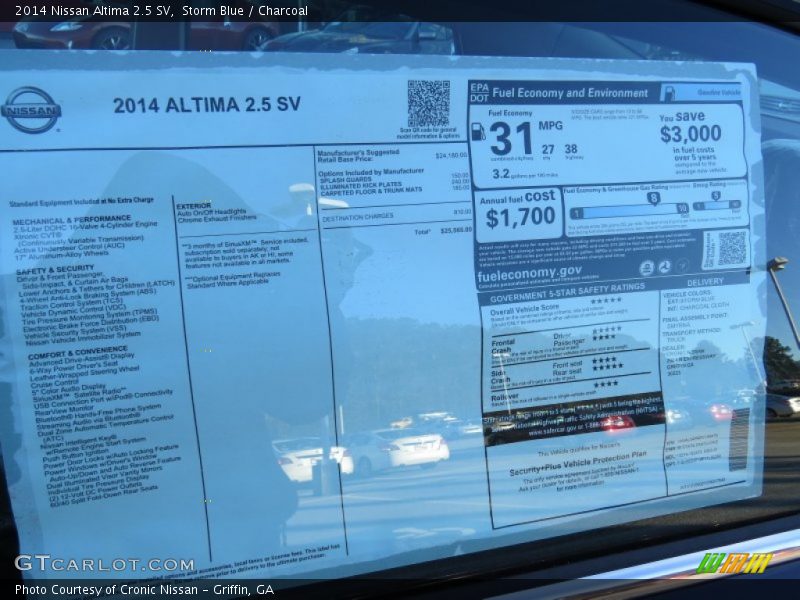Storm Blue / Charcoal 2014 Nissan Altima 2.5 SV