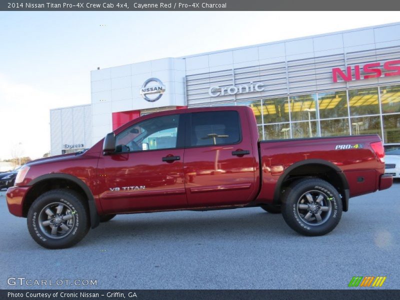 Cayenne Red / Pro-4X Charcoal 2014 Nissan Titan Pro-4X Crew Cab 4x4