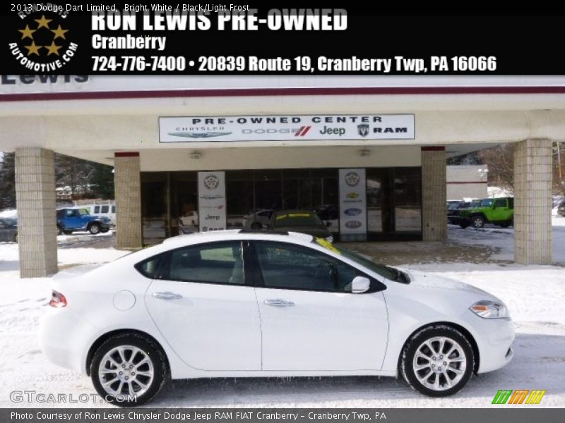 Bright White / Black/Light Frost 2013 Dodge Dart Limited
