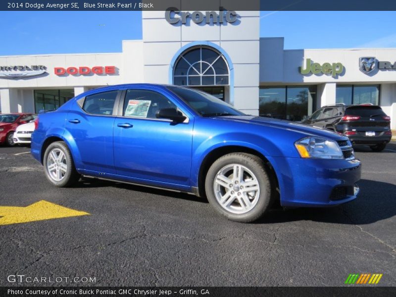 Blue Streak Pearl / Black 2014 Dodge Avenger SE