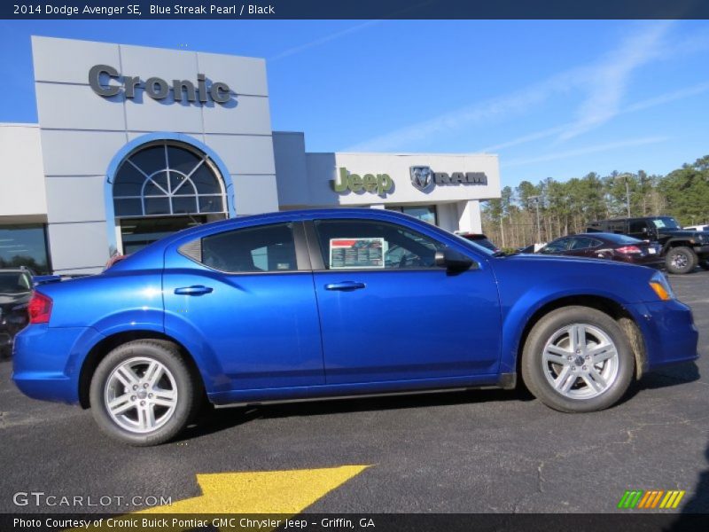 Blue Streak Pearl / Black 2014 Dodge Avenger SE