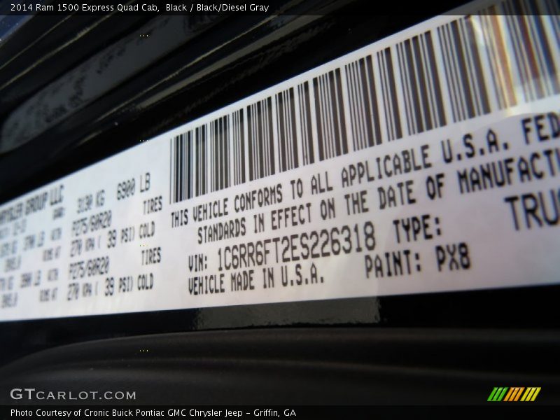 Black / Black/Diesel Gray 2014 Ram 1500 Express Quad Cab