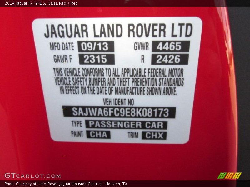 CHA - 2014 Jaguar F-TYPE S