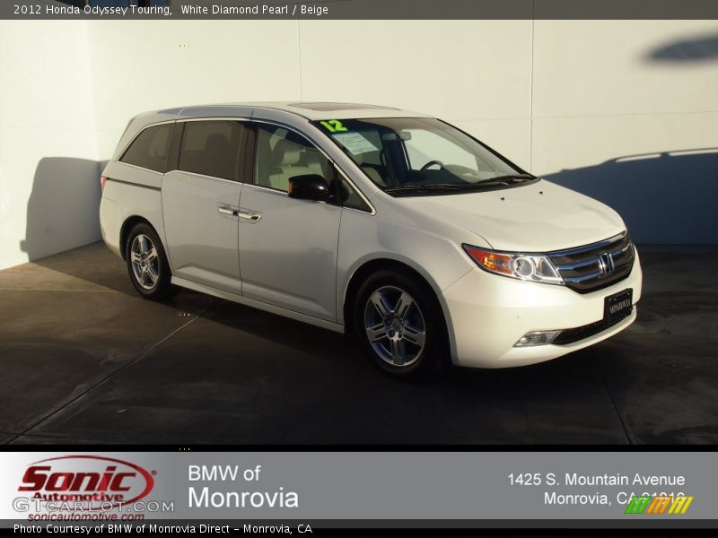White Diamond Pearl / Beige 2012 Honda Odyssey Touring