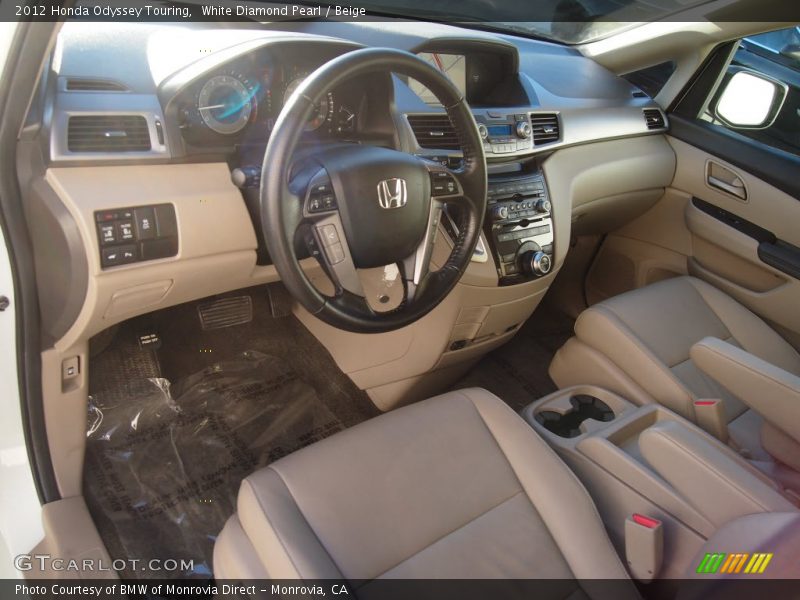 White Diamond Pearl / Beige 2012 Honda Odyssey Touring