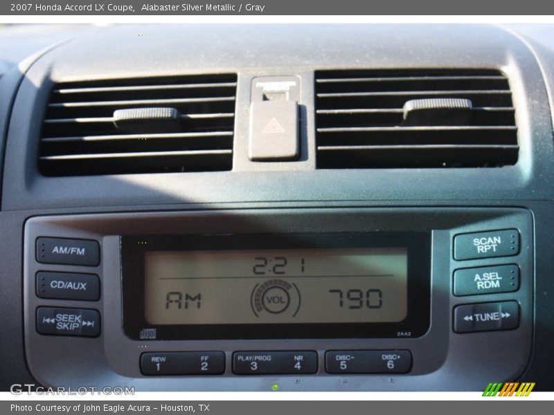 Alabaster Silver Metallic / Gray 2007 Honda Accord LX Coupe