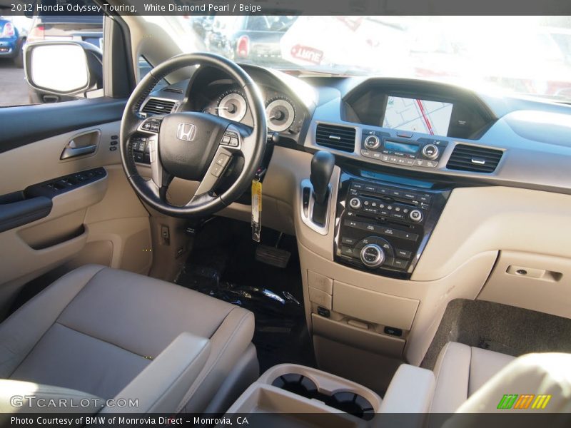 White Diamond Pearl / Beige 2012 Honda Odyssey Touring