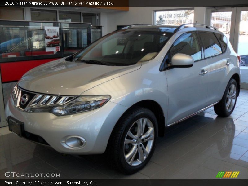 Brilliant Silver Metallic / Black 2010 Nissan Murano LE AWD