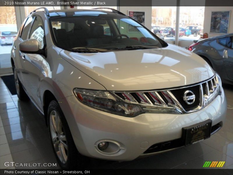 Brilliant Silver Metallic / Black 2010 Nissan Murano LE AWD