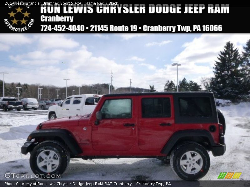Flame Red / Black 2014 Jeep Wrangler Unlimited Sport S 4x4