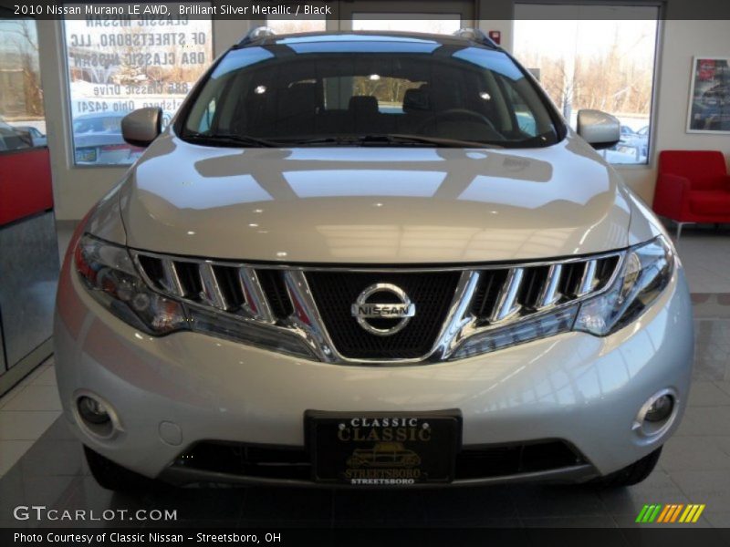 Brilliant Silver Metallic / Black 2010 Nissan Murano LE AWD