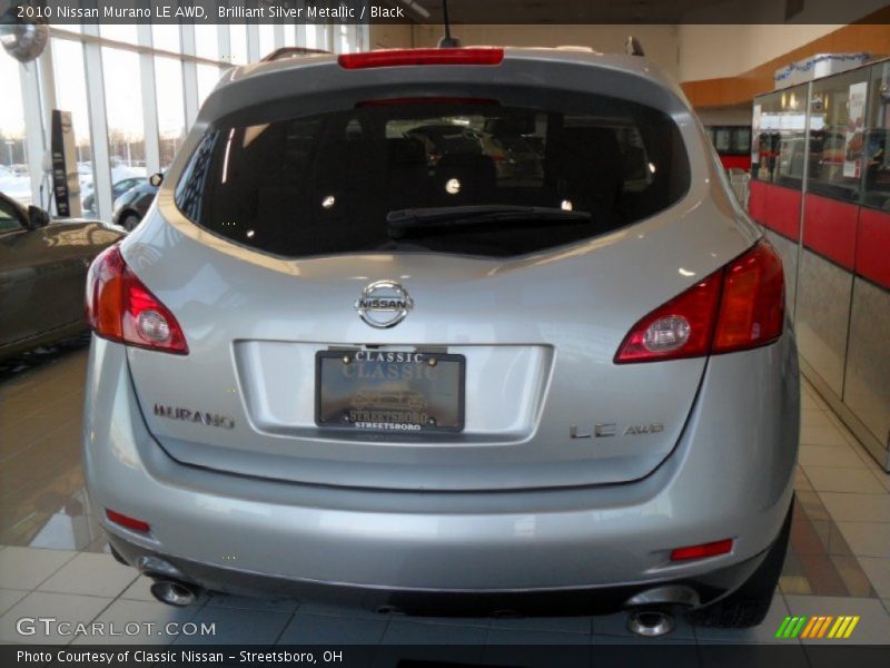 Brilliant Silver Metallic / Black 2010 Nissan Murano LE AWD