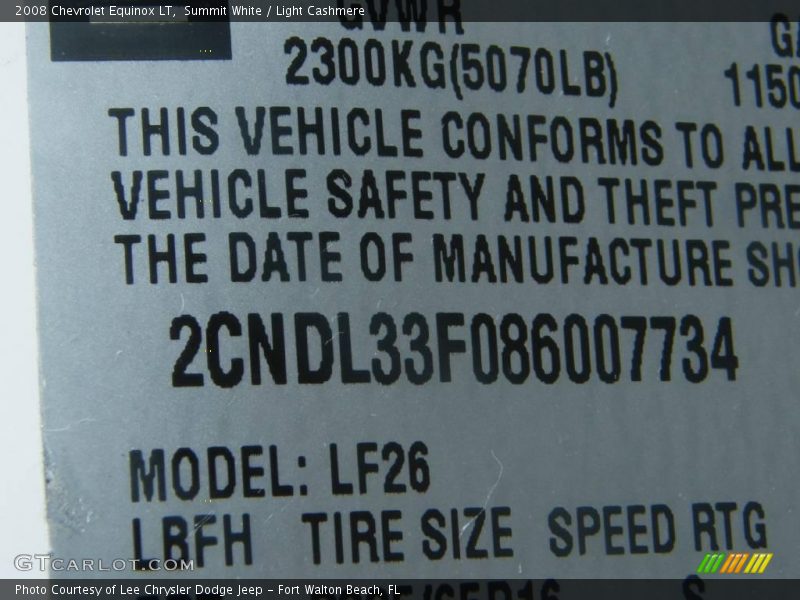 Summit White / Light Cashmere 2008 Chevrolet Equinox LT