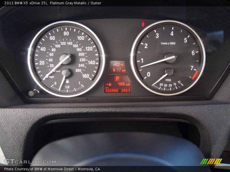 Platinum Gray Metallic / Oyster 2011 BMW X5 xDrive 35i