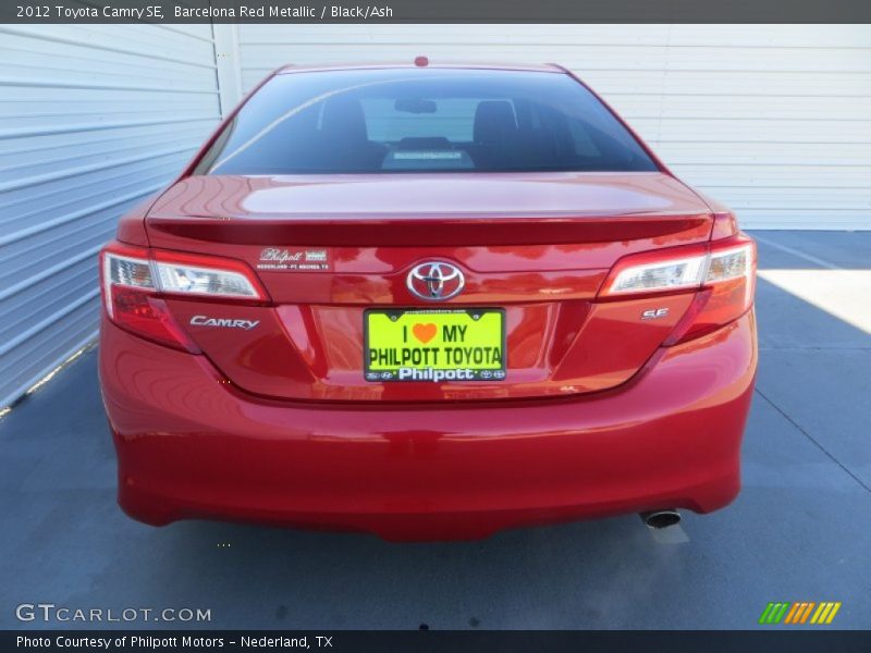 Barcelona Red Metallic / Black/Ash 2012 Toyota Camry SE