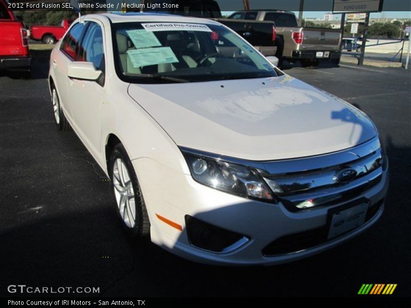 White Suede / Medium Light Stone 2012 Ford Fusion SEL