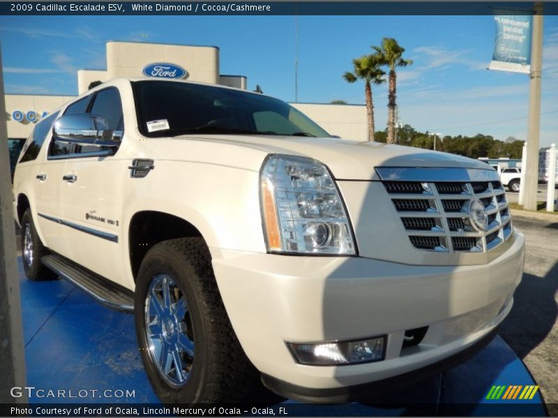 White Diamond / Cocoa/Cashmere 2009 Cadillac Escalade ESV