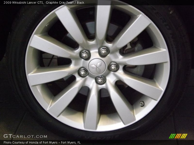 Graphite Gray Pearl / Black 2009 Mitsubishi Lancer GTS