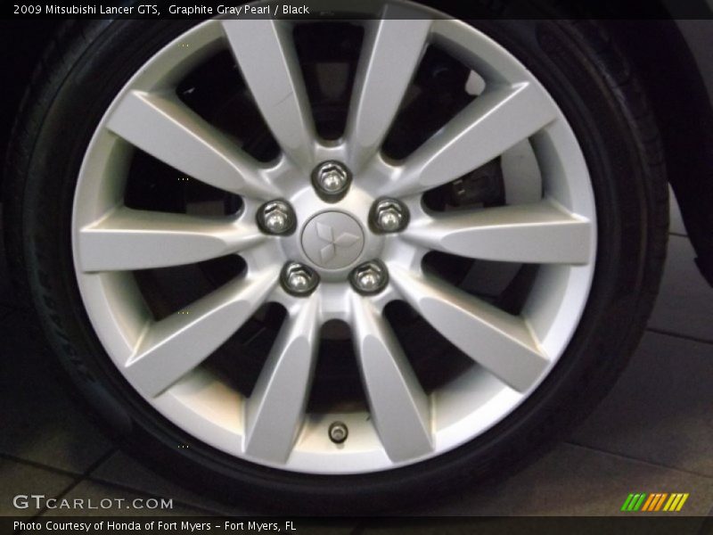 Graphite Gray Pearl / Black 2009 Mitsubishi Lancer GTS