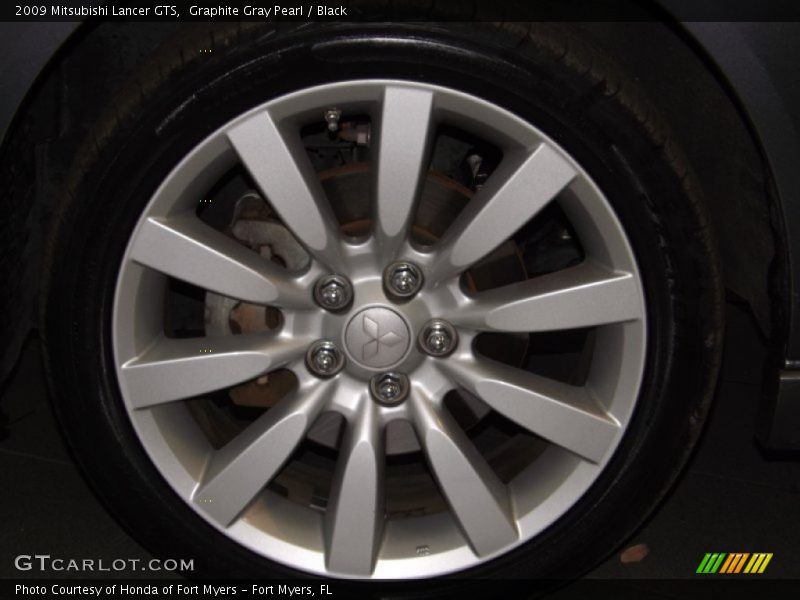 Graphite Gray Pearl / Black 2009 Mitsubishi Lancer GTS