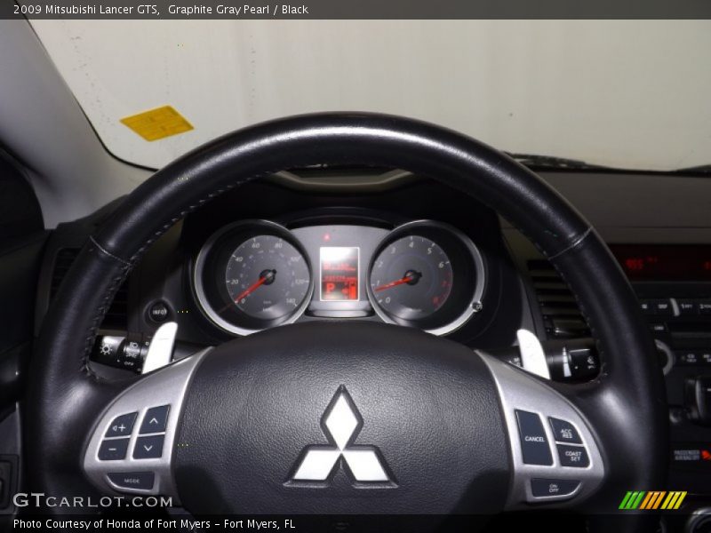 Graphite Gray Pearl / Black 2009 Mitsubishi Lancer GTS