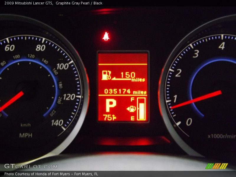 Graphite Gray Pearl / Black 2009 Mitsubishi Lancer GTS