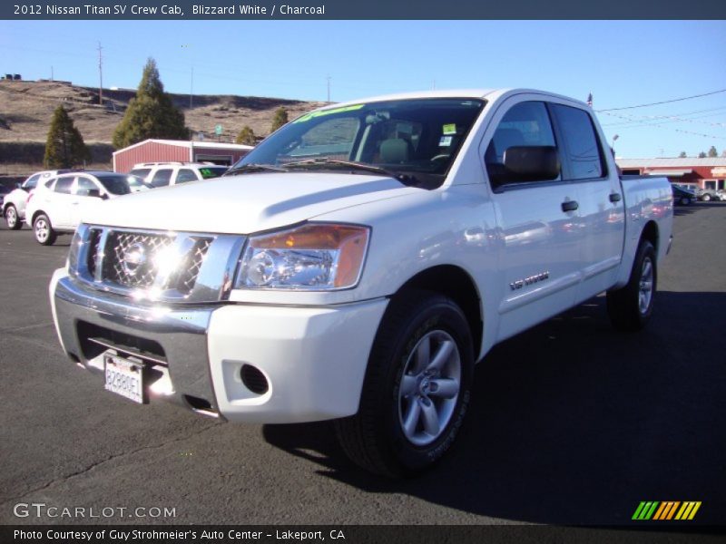 Blizzard White / Charcoal 2012 Nissan Titan SV Crew Cab